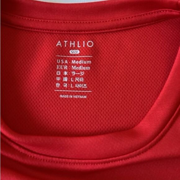 Athlio T-Shirt Men’s Size Medium Color Red 100% Polyester - Picture 3 of 6